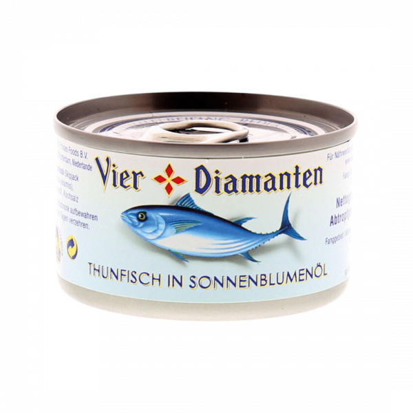 Vier Diamanten Thunfisch in Sonnenblumenöl, 95g